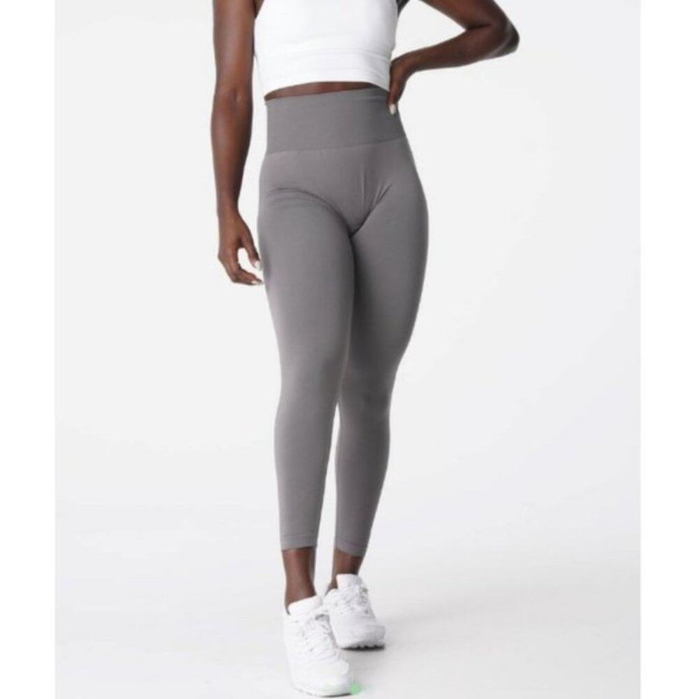 NVGTN Women's Charcoal High Waisted Seamless Stretch Leggings Size S - Picture 7 of 7